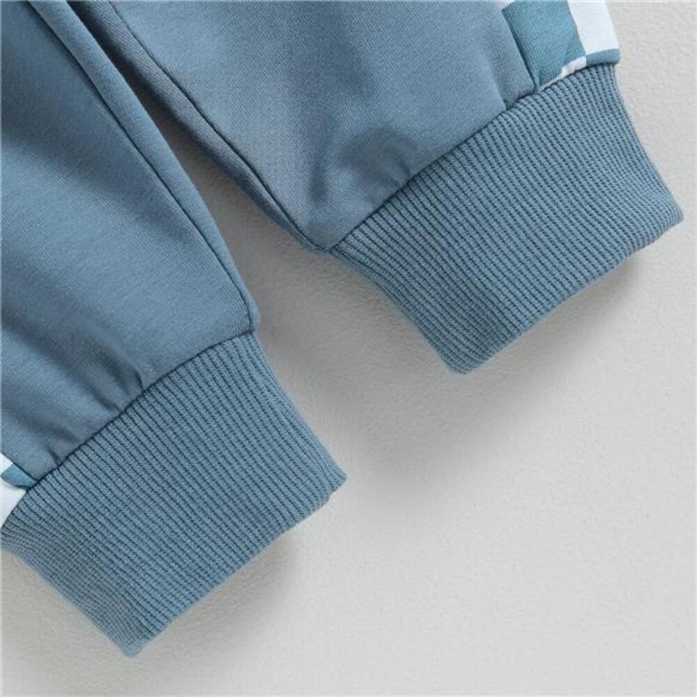 Fall Toddler Baby Boy Clothes 2Pcs Color Block Crewneck Sweatshirt‎ and Pants - Picture 7 of 7